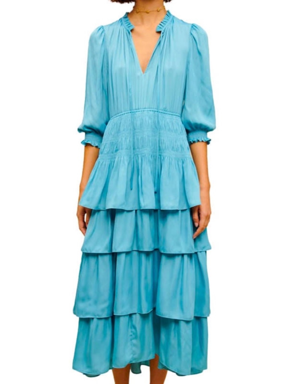 Maje Radjinette Tiered Midi Dress